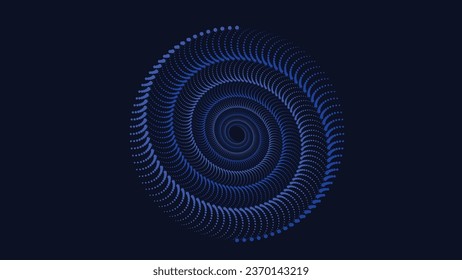Abstract spiral dark blue round background and this can be used as a logo or banner.