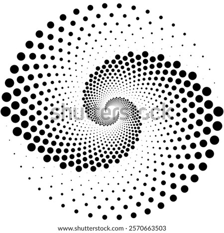 Abstract Spiral Design Created With Concentric Dots and Infinite Pattern