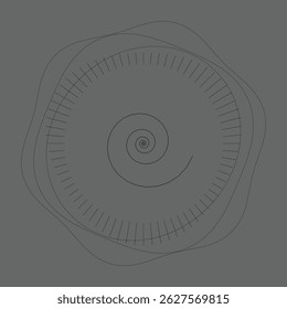 Design espiral abstrato com linhas pontilhadas e tracejadas