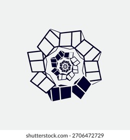 Diseño Abstractas en espiral con Formas geométricas en un patrón continuo, apto para uso gráfico