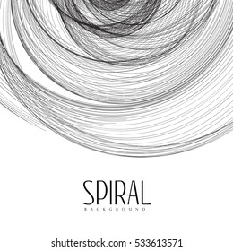 Abstract spiral design template. Black and white vector background