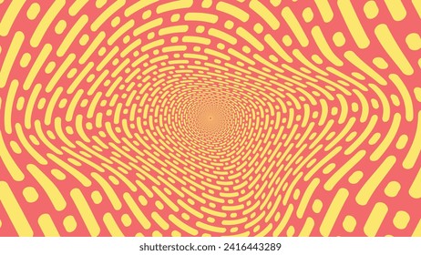 Abstract spiral distorted wavy background in red.