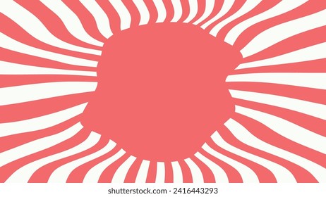 Abstract spiral distorted wavy background in red.