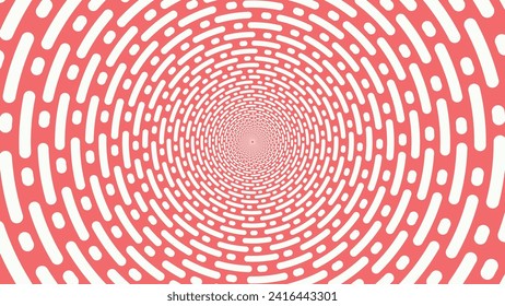 Abstract spiral distorted wavy background in red.