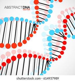Abstract spiral of DNA, colorful molecular background, vector illustration, eps 10