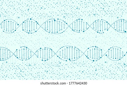 Espiral abstracta de ADN, antecedentes moleculares y concepto científico. Ilustración del vector