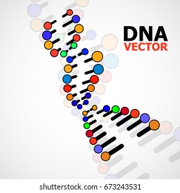 Abstract spiral of DNA, stylish molecule background, vector logo, eps 10