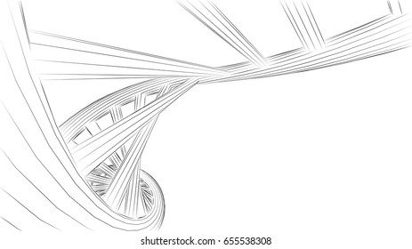 Abstract spiral of DNA. Vector image