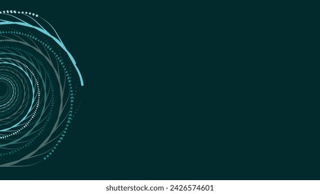 Resumen espiral punteado círculo urgencia vórtice estilo fondo creativo en verde.