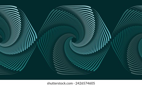 Abstrakte Spirale gepunkteter Kreis Dringlichkeitswirbel Stil kreativer Hintergrund in Grün.
