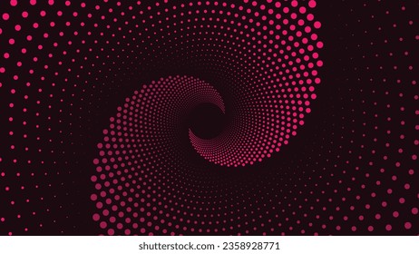 Abstract Spiral dotted pink color flower with vortex symbol style.