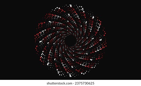 Abstract spiral dotted rainbow color vortex background.