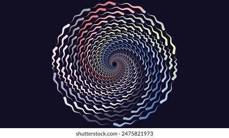 Abstract spiral dotted spinning minimalist big data simple background in vortex style.