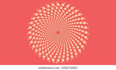 Abstract spiral dotted spinning round vortex urgency creative style background for your project.