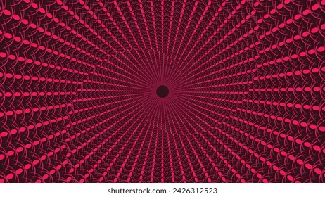 Abstract spiral dotted spinning vortex style urgency deep data cycle dark ping background.