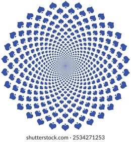 Resumo espiral pontilhada girando estilo vórtice fundo de flor