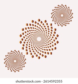 Abstract spiral dotted spinning vortex style flower background
