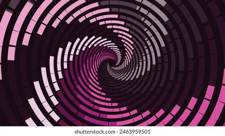 Abstract spiral dotted urgency big data cycle logo type simple spinning background. This minimalist background can be used as a banner, galaxy, outer space, big data presentation, infinity cycle.