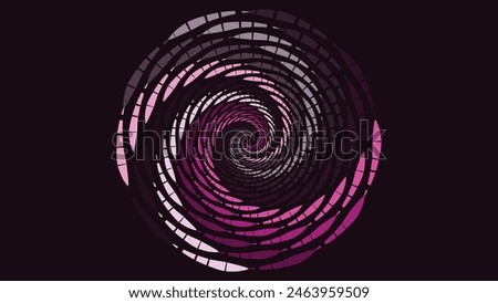 Abstract spiral dotted urgency big data cycle logo type simple spinning background. This minimalist background can be used as a banner, galaxy, outer space, big data presentation, infinity cycle.