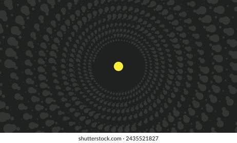 Abstract spiral dotted urgency data cycle background in ash color.