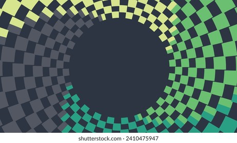 Abstract spiral dotted urgency vortex background.