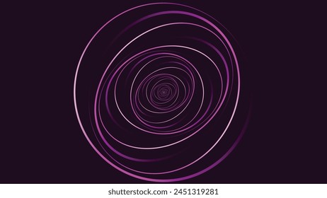 Abstract spiral dotted urgency vortex style thin line spinning round logo type background.