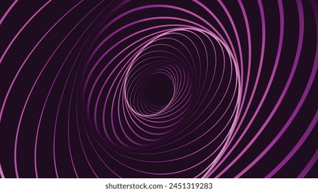 Abstract spiral dotted urgency vortex style thin line spinning round logo type background.