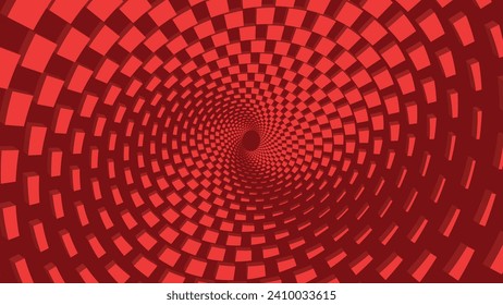 Abstract spiral dotted valentine love red background.