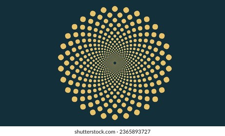 Abstract spiral dotted vortex background in gradient color combination. This creative simple background can be used as a banner or wallpaper.
