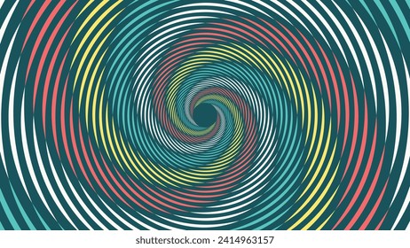 Abstract spiral dotted vortex style round background.