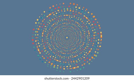 Abstract spiral dotted vortex style urgency data cycle simple background. This creative round background can make your project more meaningful.