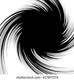 Abstract spiral element. Artistic background with rotating shapes, radial, radiating lines.