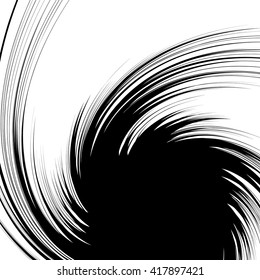 Abstract spiral element. Artistic background with rotating shapes, radial, radiating lines.