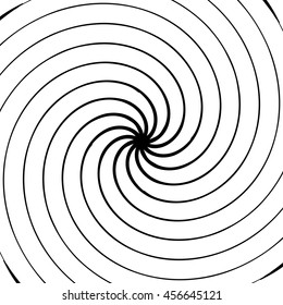 Abstract spiral element. Concentric rotating radial lines.