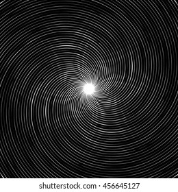 Abstract spiral element. Concentric rotating radial lines.