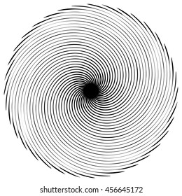 Abstract spiral element. Concentric rotating radial lines.