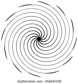 Abstract spiral element. Concentric rotating radial lines.