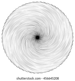 Abstract spiral element. Concentric rotating radial lines.