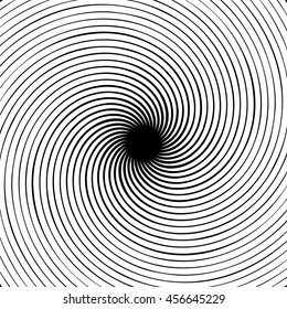 Abstract spiral element. Concentric rotating radial lines.