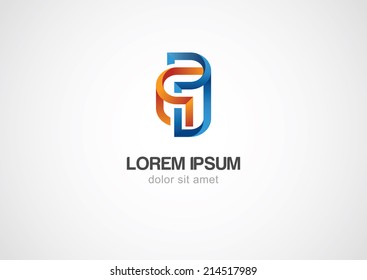 Abstract spiral element, corporate icon. Vector logo template.  