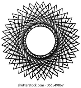 Abstract spiral element. Editable monochrome vector graphic