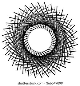 Abstract spiral element. Editable monochrome vector graphic