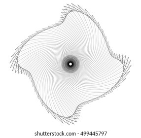 Abstract spiral element - Geometric spiral, vortex made of thin lines