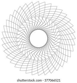 Abstract spiral element, motif isolated on white background