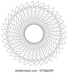 Abstract spiral element, motif isolated on white background