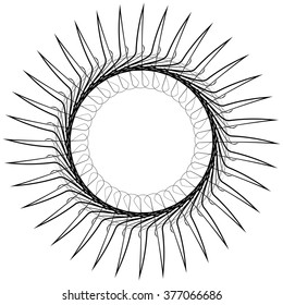 Abstract spiral element, motif isolated on white background