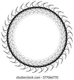 Abstract spiral element, motif isolated on white background