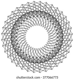 Abstract spiral element, motif isolated on white background