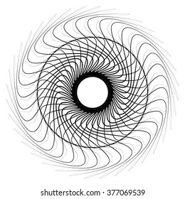 Abstract spiral element, motif isolated on white background