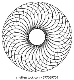 Abstract spiral element, motif isolated on white background